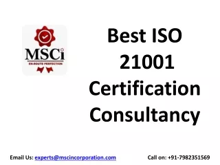 Best ISO 21001 Certification Consultancy and Training Services