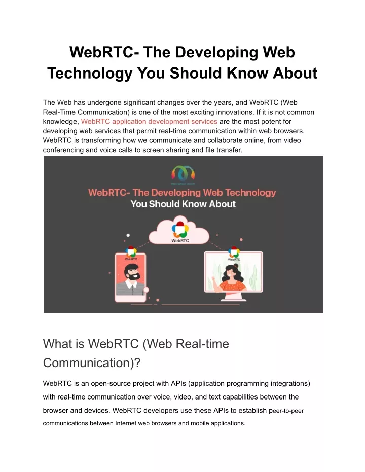 webrtc the developing web technology you should