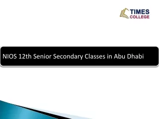 NIOS 12th Senior Secondary Classes in Abu Dhabi