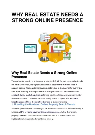 WHY REAL ESTATE NEEDS A STRONG ONLINE PRESENCE