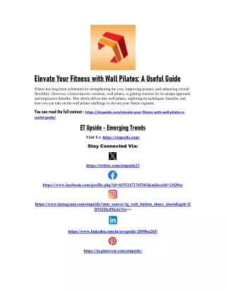Elevate Your Fitness with Wall Pilates - A Useful Guide