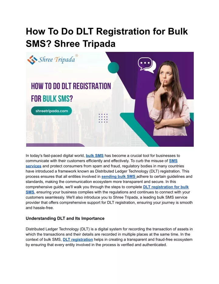 how to do dlt registration for bulk sms shree