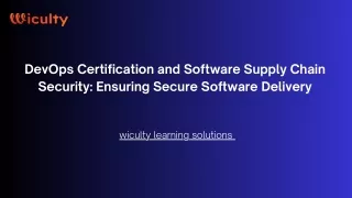 devops certification and software supply chain