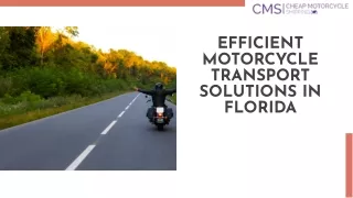 Efficient Motorcycle Transport Solutions in Florida