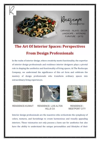 The Art Of Interior Spaces Perspectives From Design Professionals