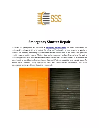 Emergency Shutter Repair