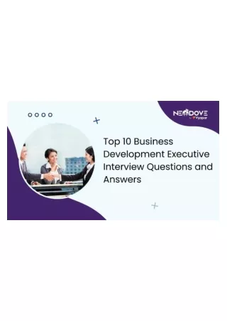 Business Development Executive Interview Questions and Answers