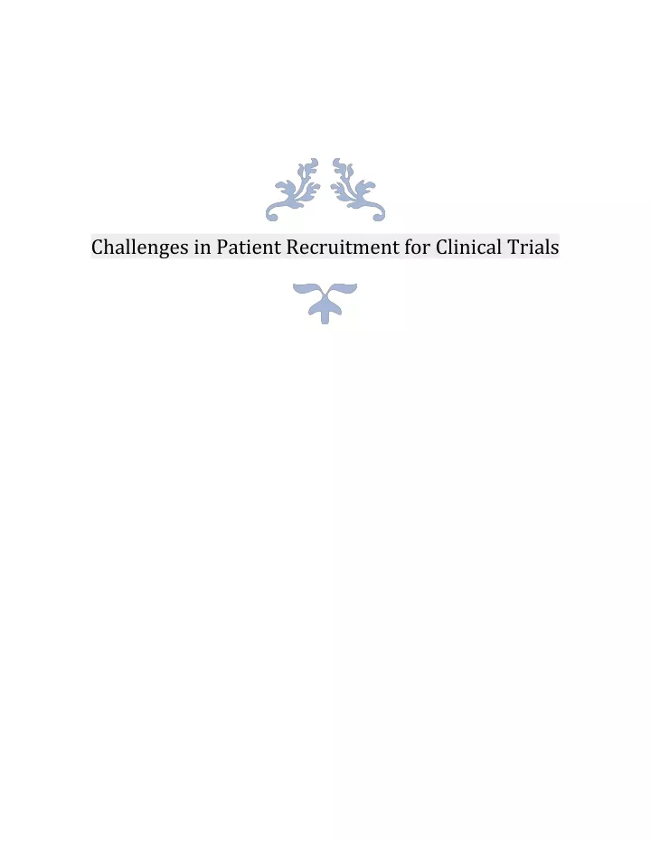 challenges in patient recruitment for clinical