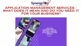 Application Management Services - SynergyTop