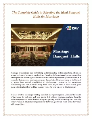 the complete guide to selecting the ideal banquet