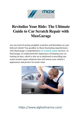 Revive Your Ride: Expert Car Scratch Repair Services