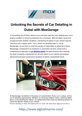 Sparkle and Shine: Car Detailing Dubai