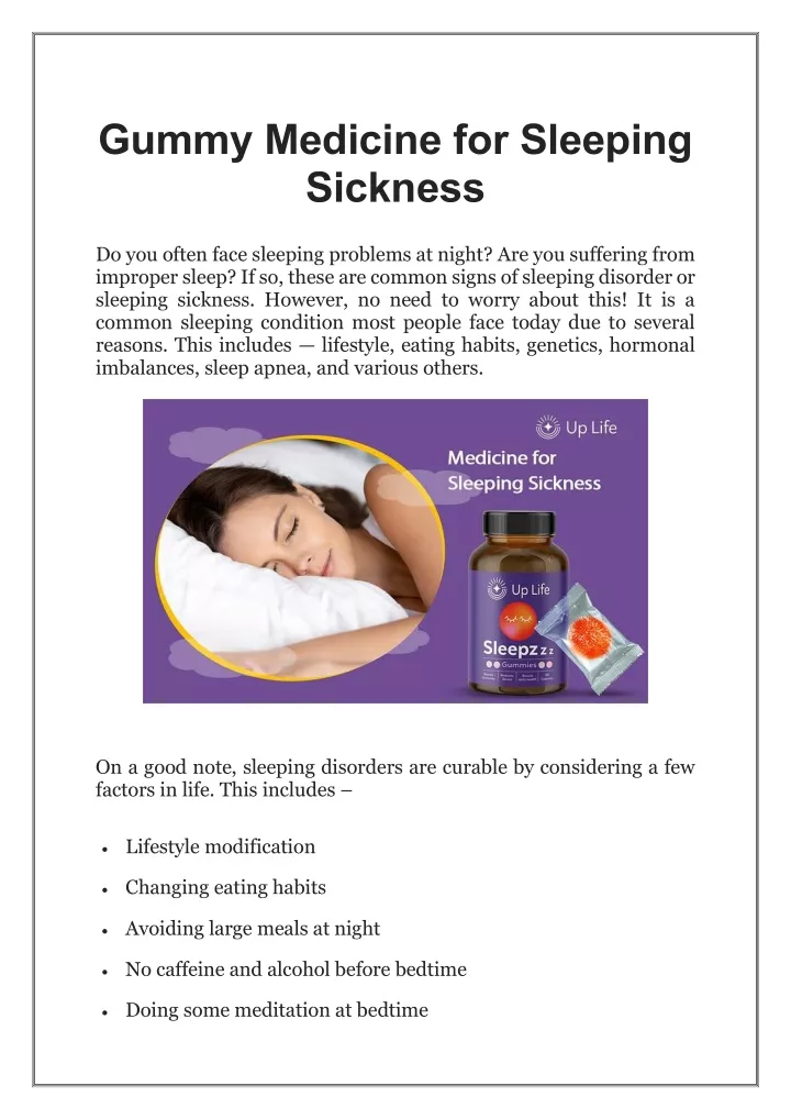 gummy medicine for sleeping sickness