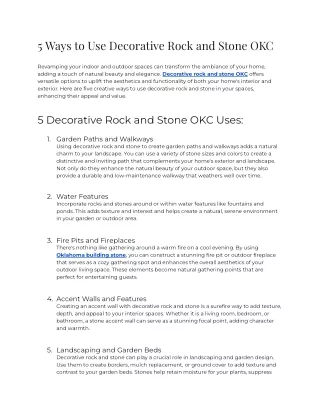 5 Ways to Use Decorative Rock and Stone OKC