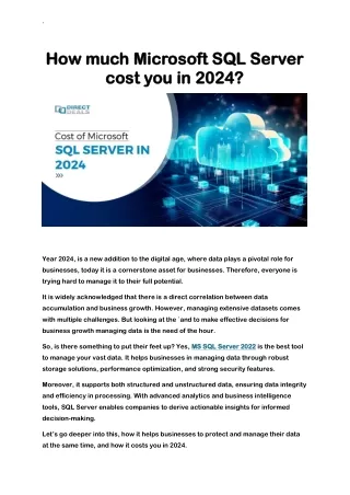 How much Microsoft SQL Server cost you in 2024?