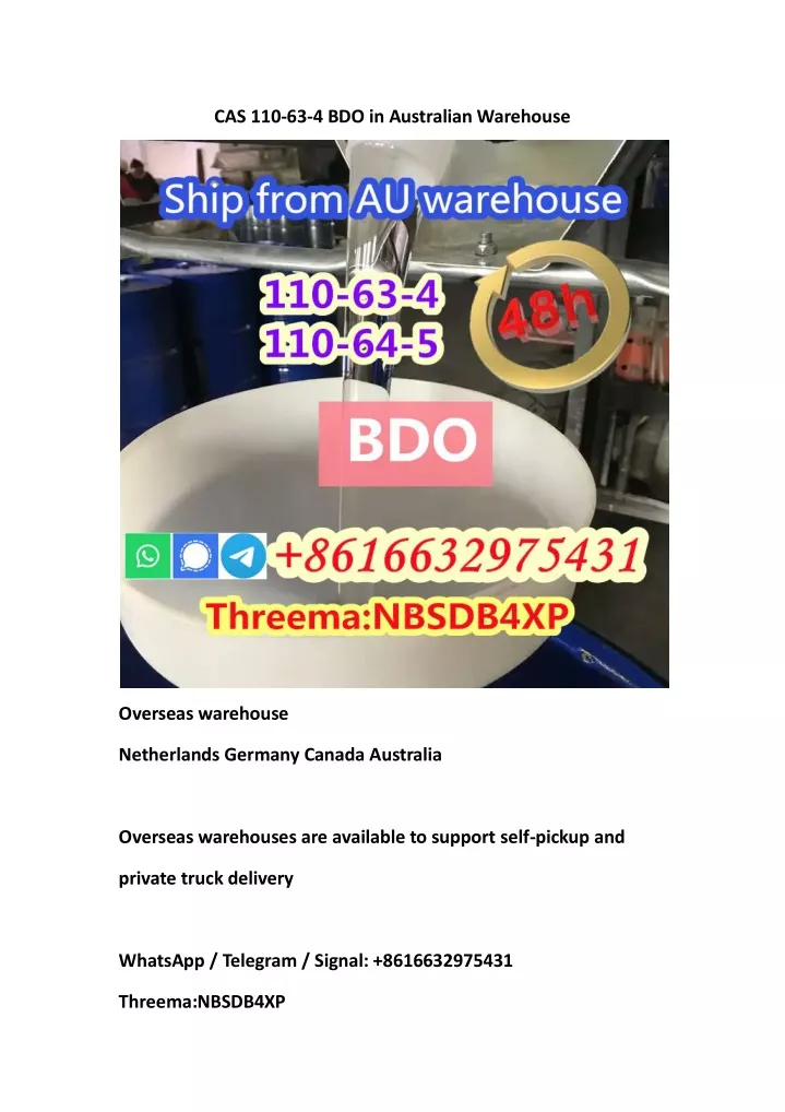 cas 110 63 4 bdo in australian warehouse