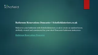 Bathroom Renovations Doncaster  Schofieldinteriors.co.uk