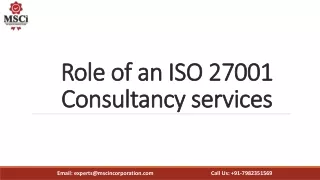 Role of an ISO 27001 Consultancy services