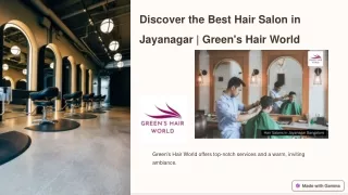 Discover the Best Hair Salon in Jayanagar | Green's Hair World