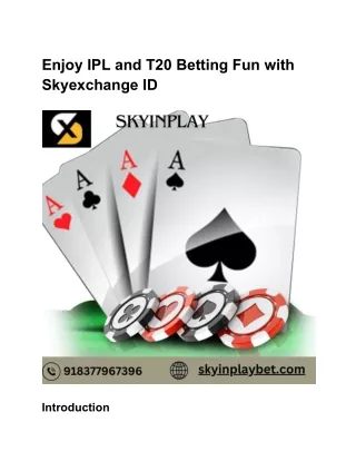 Enjoy IPL and T20 Betting Fun with Skyexchange ID