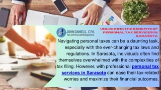 Expert Personal Tax Services in Sarasota Simplifying Your Tax Matters