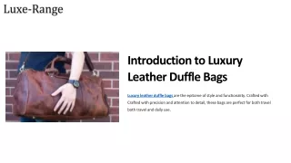 Icon of Style The Heritage Leather Duffle Bag