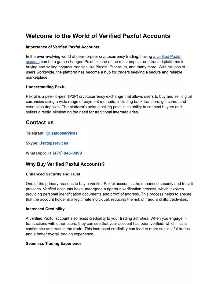 welcome to the world of verified paxful accounts