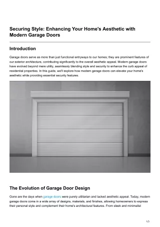 Securing Style Enhancing Your Homes Aesthetic with Modern Garage Doors