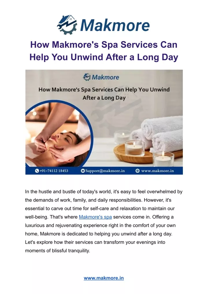 how makmore s spa services can help you unwind