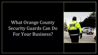 What Orange County Security Guards Can Do For Your Business