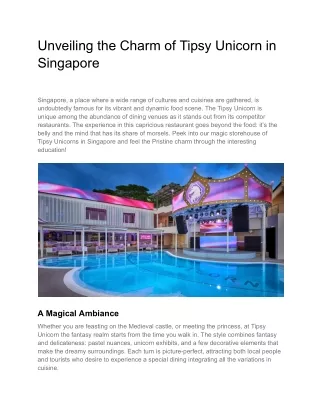 unveiling the charm of tipsy unicorn in singapore