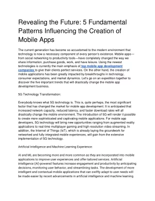 revealing the future 5 fundamental patterns