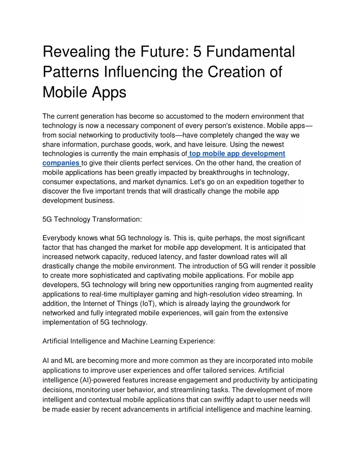 revealing the future 5 fundamental patterns