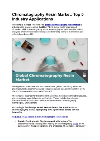 Chromatography Resin Market: Top 5 Industry Applications