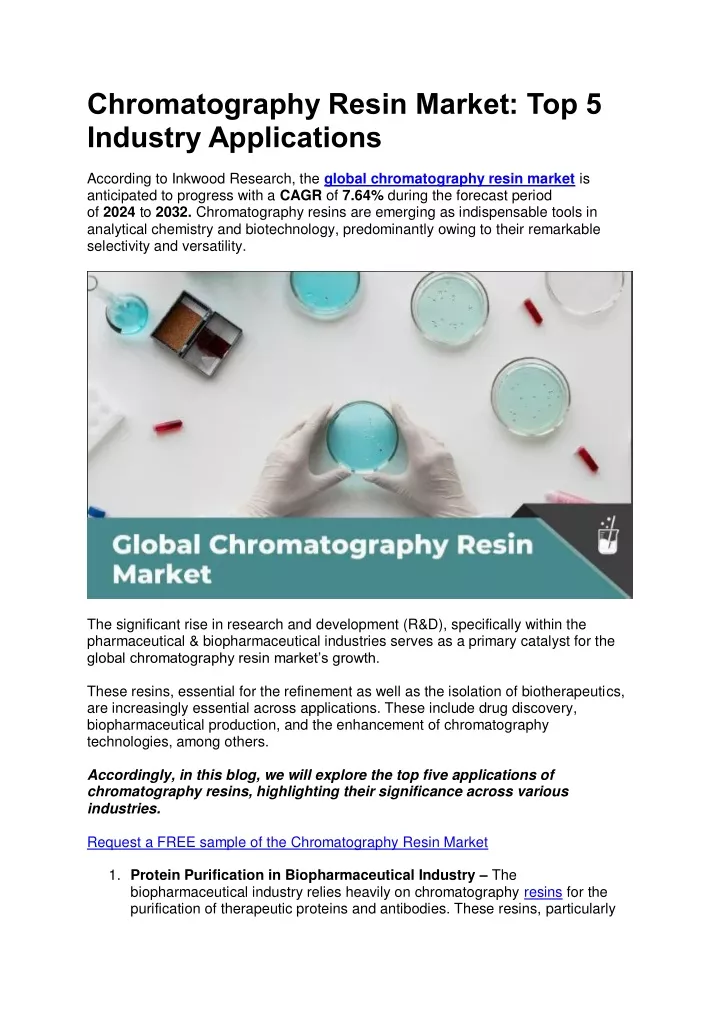 chromatography resin market top 5 industry