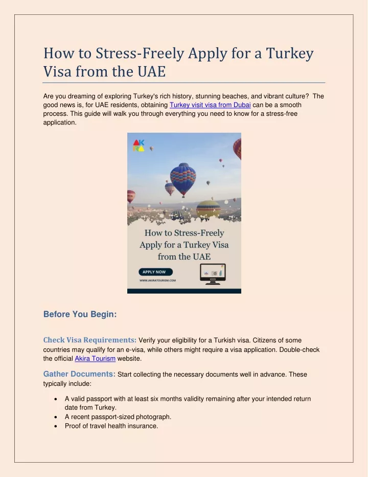PPT How To Apply Turkey Visa From UAE Stress Free PowerPoint 