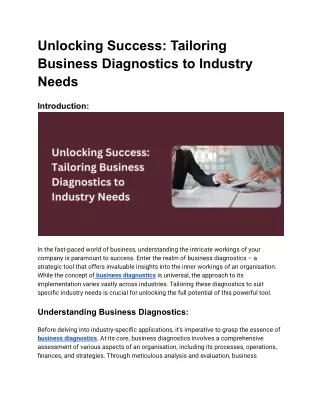 Unlocking Success_ Tailoring Business Diagnostics to Industry Needs