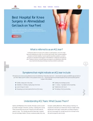 ACL Injury Treatments | Best Hospital For Knee Surgery