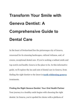 Transform Your Smile with Geneva Dentist_ A Comprehensive Guide to Dental Care