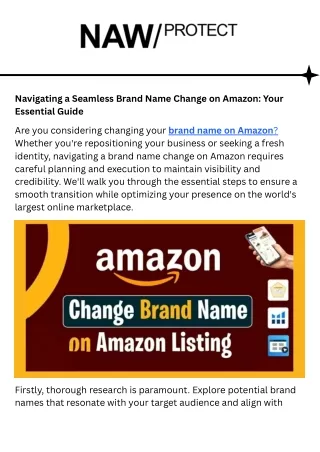 Navigating a Seamless Brand Name Change on Amazon Your Essential Guide
