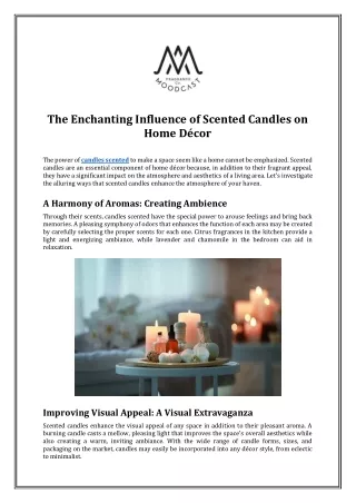 The Enchanting Influence of Scented Candles on Home Décor
