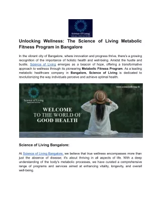 Unlocking Wellness_ The Science of Living Metabolic Fitness Program in Bangalore