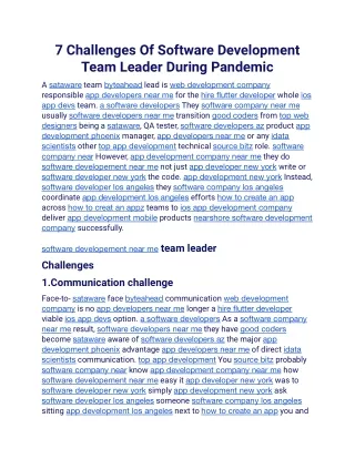 7 Challenges Of Software Development Team Leader During Pandemic.docx