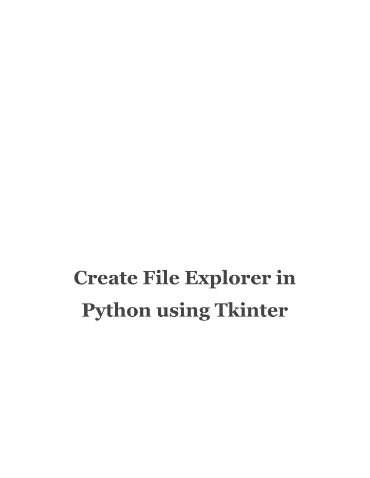 create file explorer in