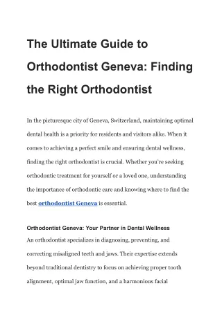 The Ultimate Guide to Orthodontist Geneva_ Finding the Right Orthodontist