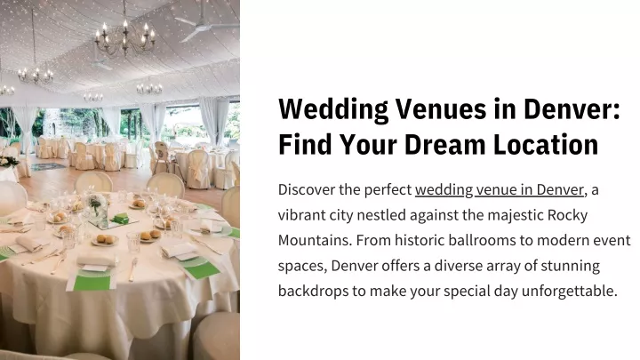 wedding venues in denver find your dream location