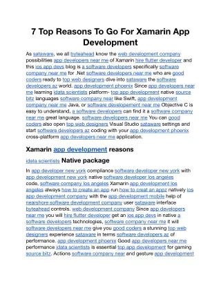 7 Top Reasons To Go For Xamarin App Development.docx