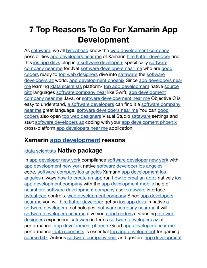 7 top reasons to go for xamarin app development