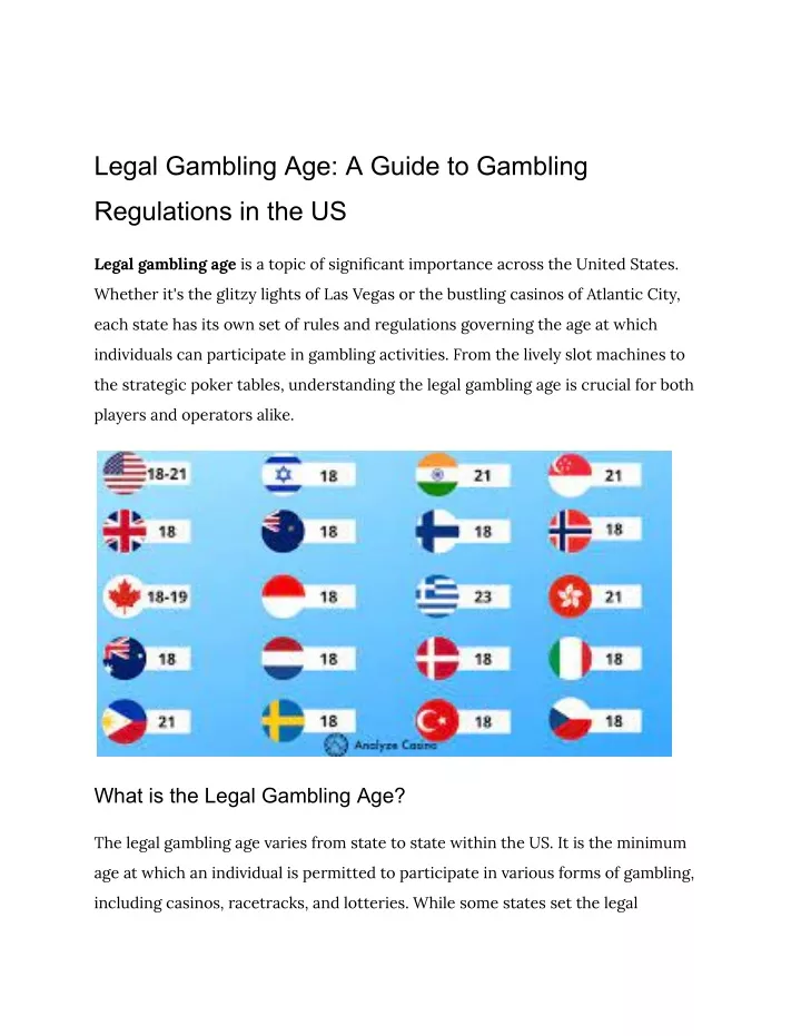 legal gambling age a guide to gambling