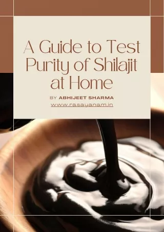 A Guide to Test Purity of Shilajit at Home